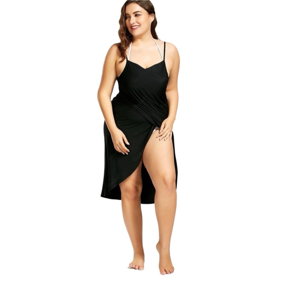 Rosegal Women's Plus Size Spaghetti Strap Backless Midi Dress 4X EUC
